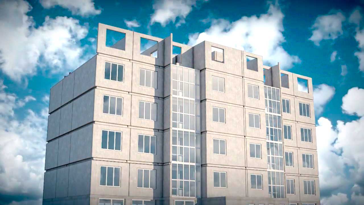 3D визуализация строительства дома в режиме тайм-лапс